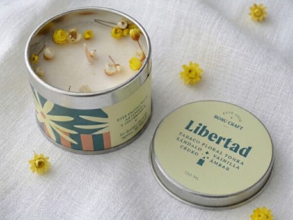 Vela estampada Libertad – RONU Craft – vista general