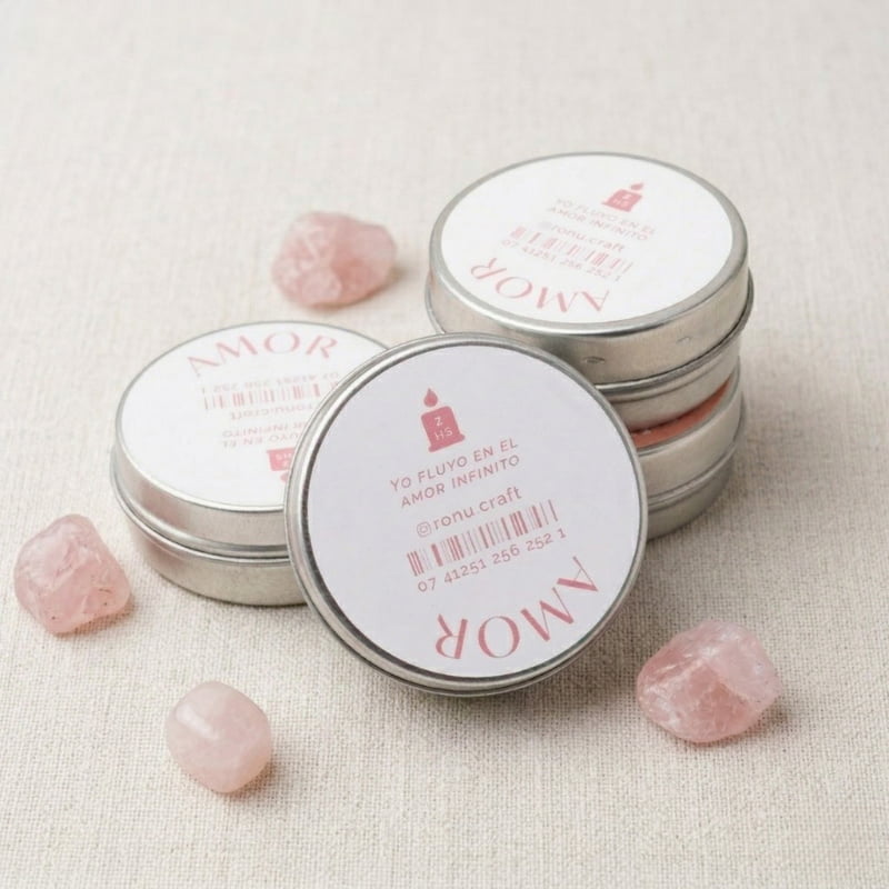 Vela mini pastillero “Cuarzo Rosa” - Imagen 2