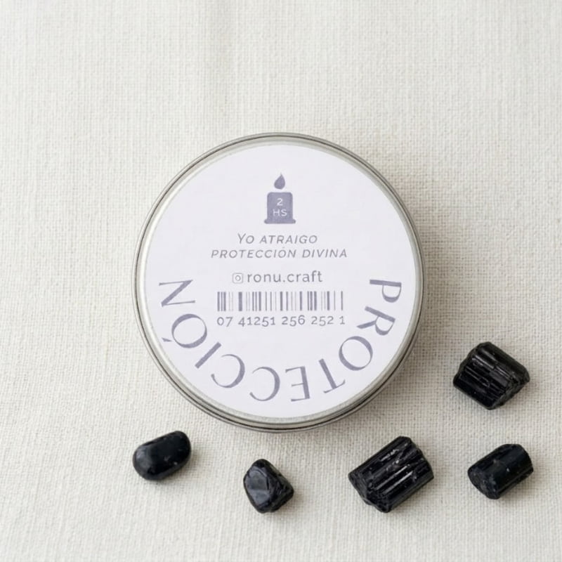 "Vela mini pastillero Turmalina – RONU Craft – vista detalle